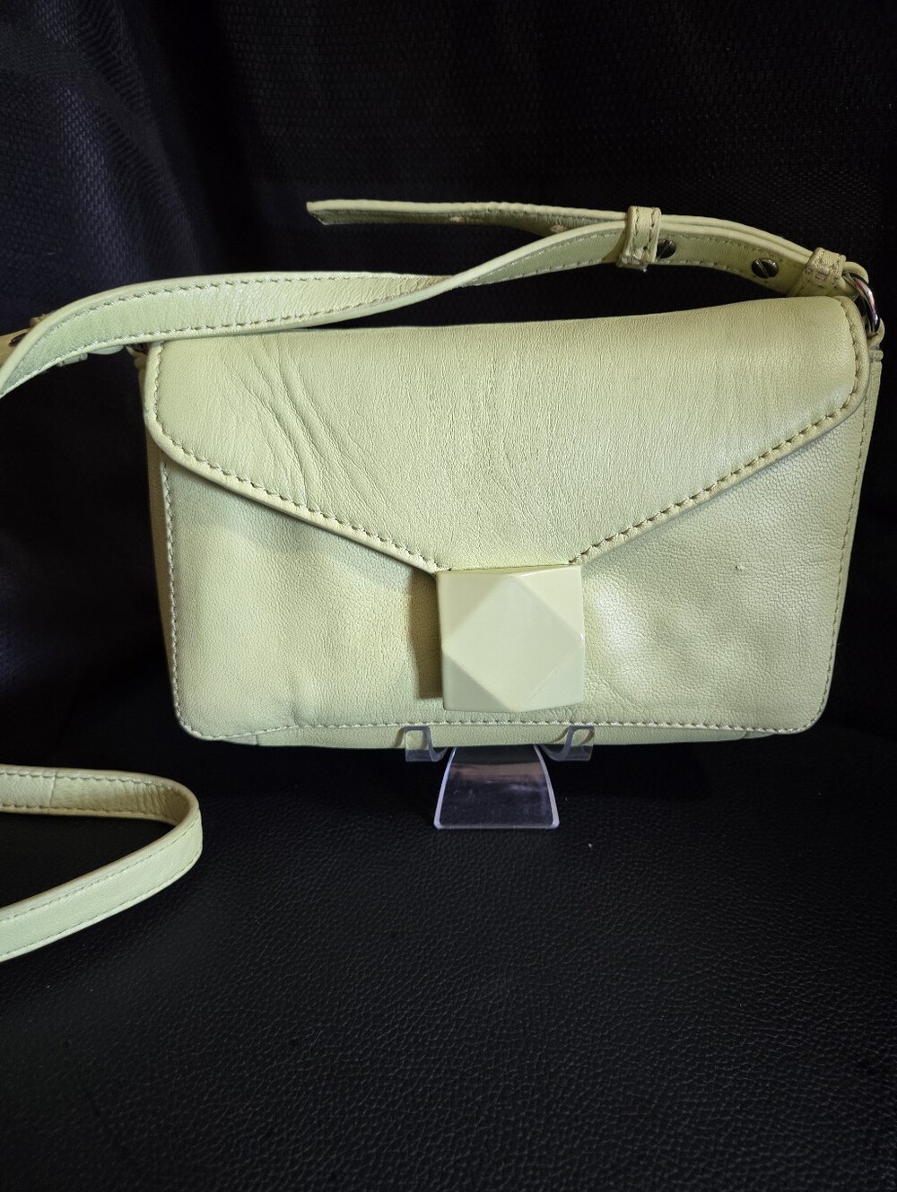 Vince Camuto Women's Small Pale Green Leather Crossbody Bag